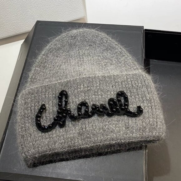 NWT Rabbit Hair Double Folded Edges knit beanie/hat main image 4